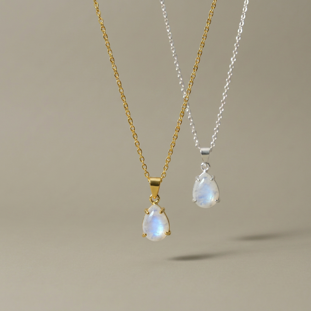 The Teardrop Pendant — Natural Gemstone Necklace