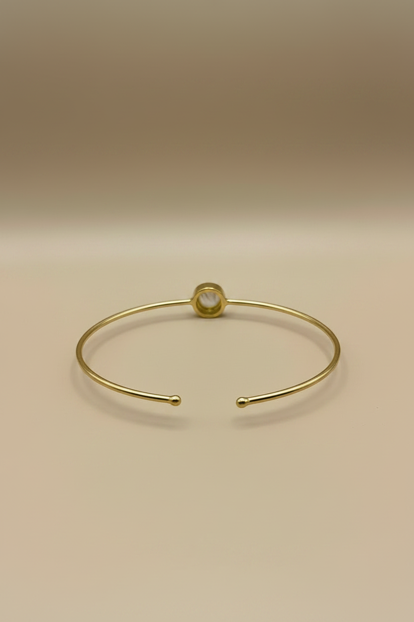 Freshwater Pearl Single Gemstone Bracelet  | Adjustable Bracelet | Silver| Gold