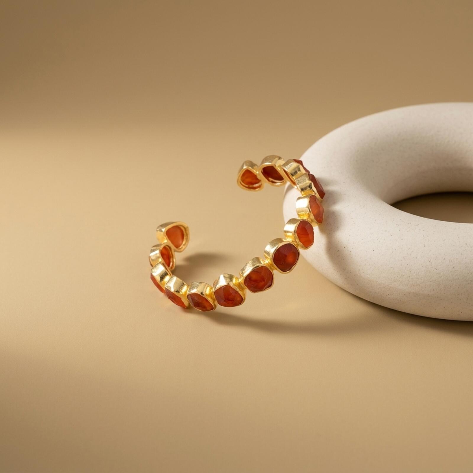 Gemstone Open Bangle Bracelet