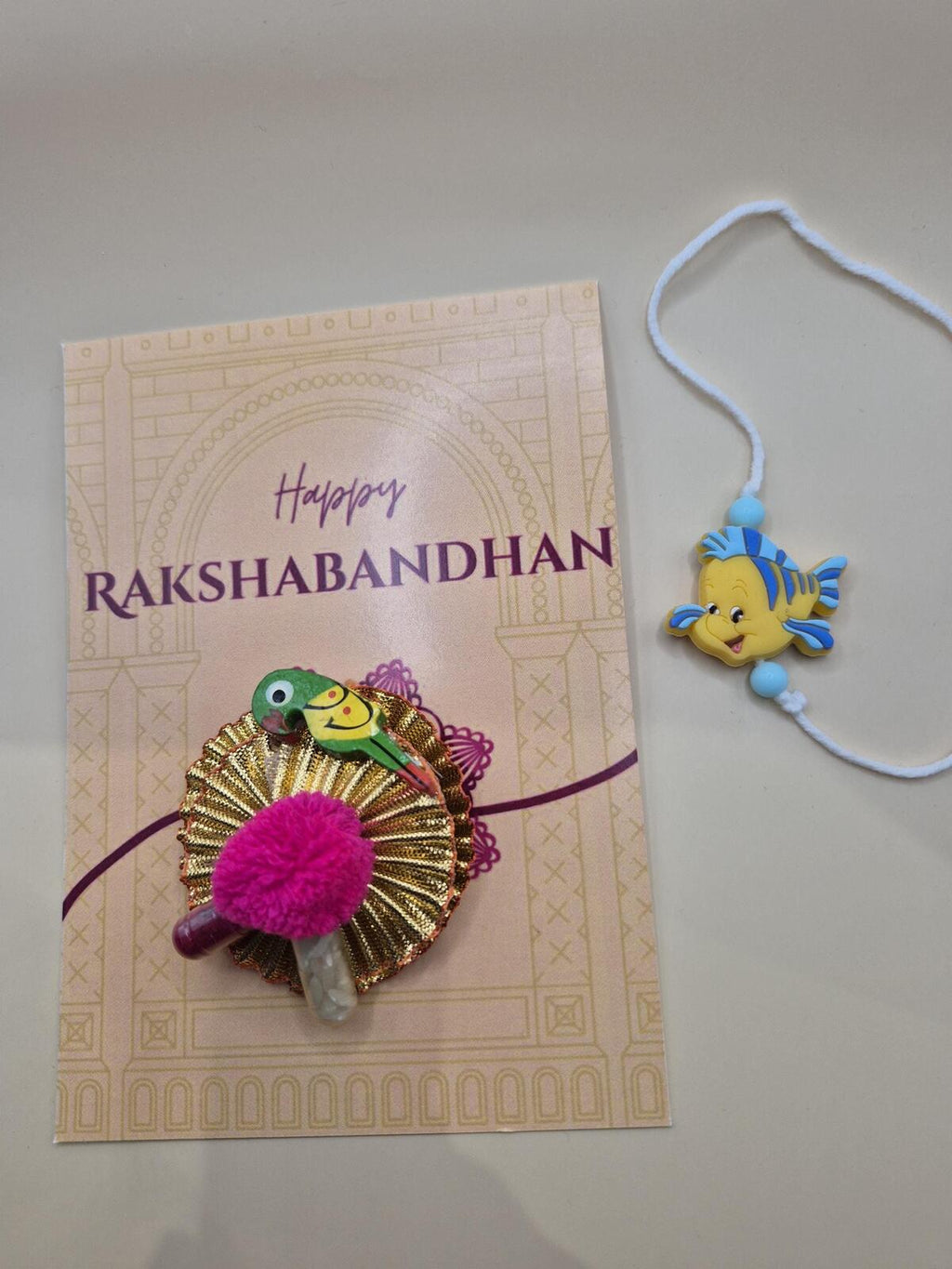 Kids Tie Bracelet / Cartoon Rakhi - Fish Handmade Rakhi Hamper/ Ariel Rakhi