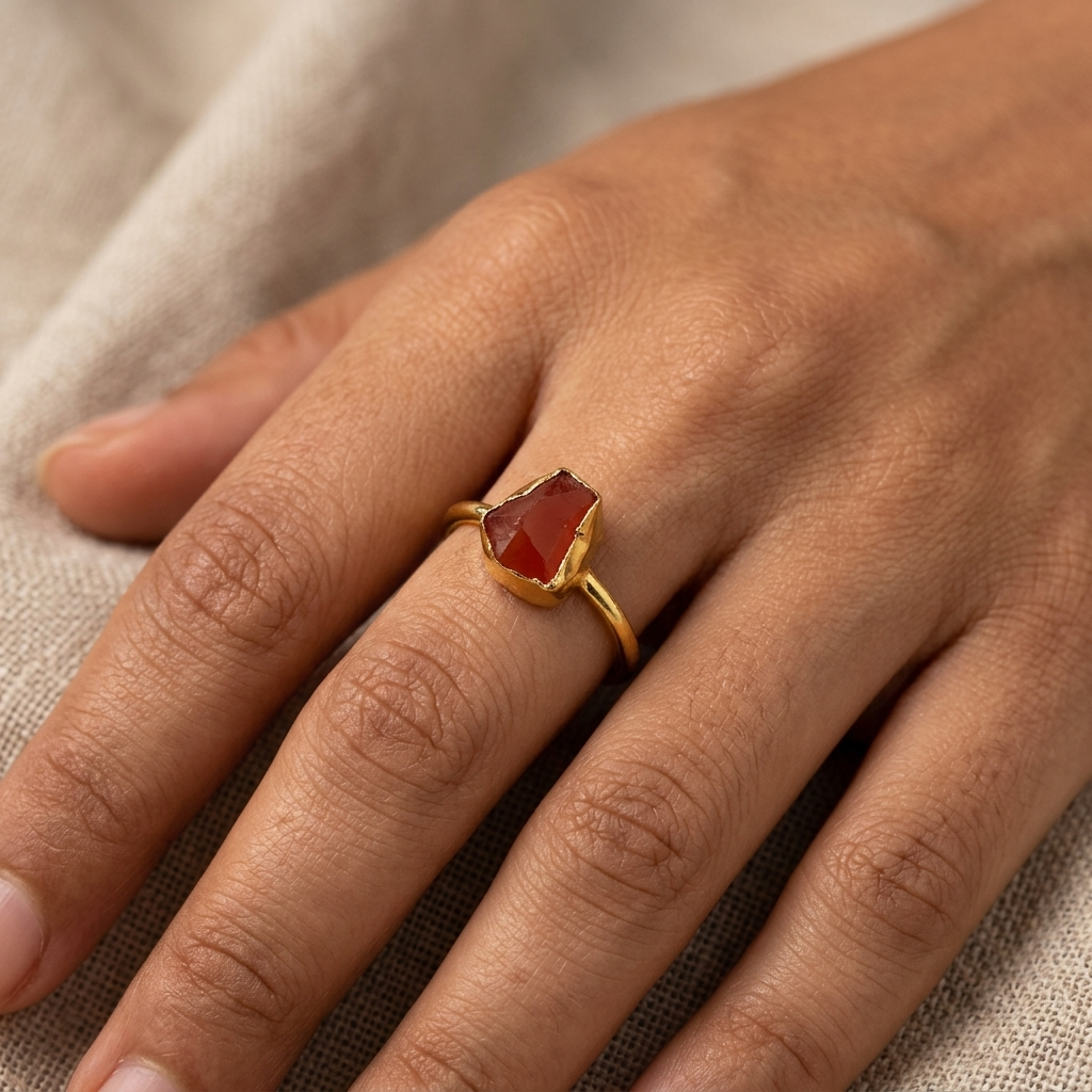 Raw Gemstone Adjustable Ring
