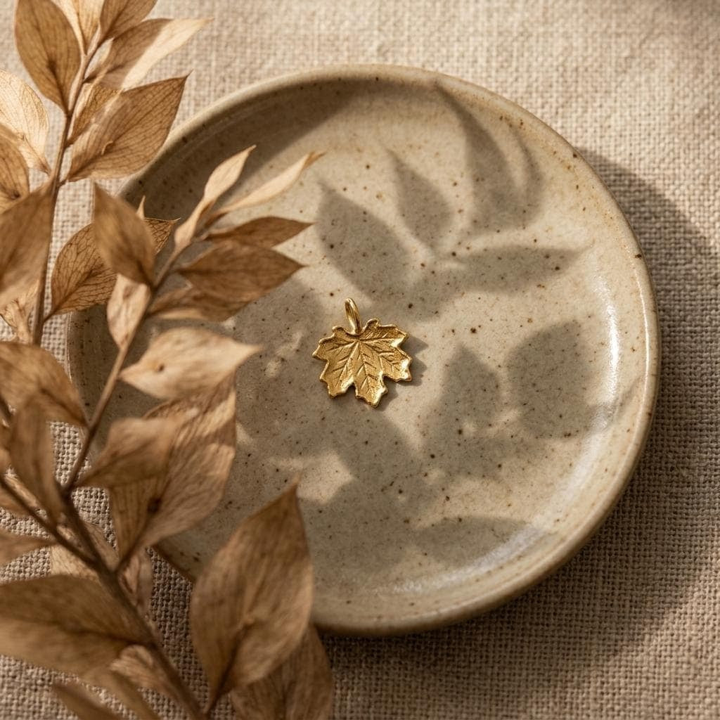 Maple Leaf Necklace, Gold Leaf Pendant, Silver Fall Maple Leaf Charm, Dainty Autumn Necklace, Nature Jewellery, Canada Gift