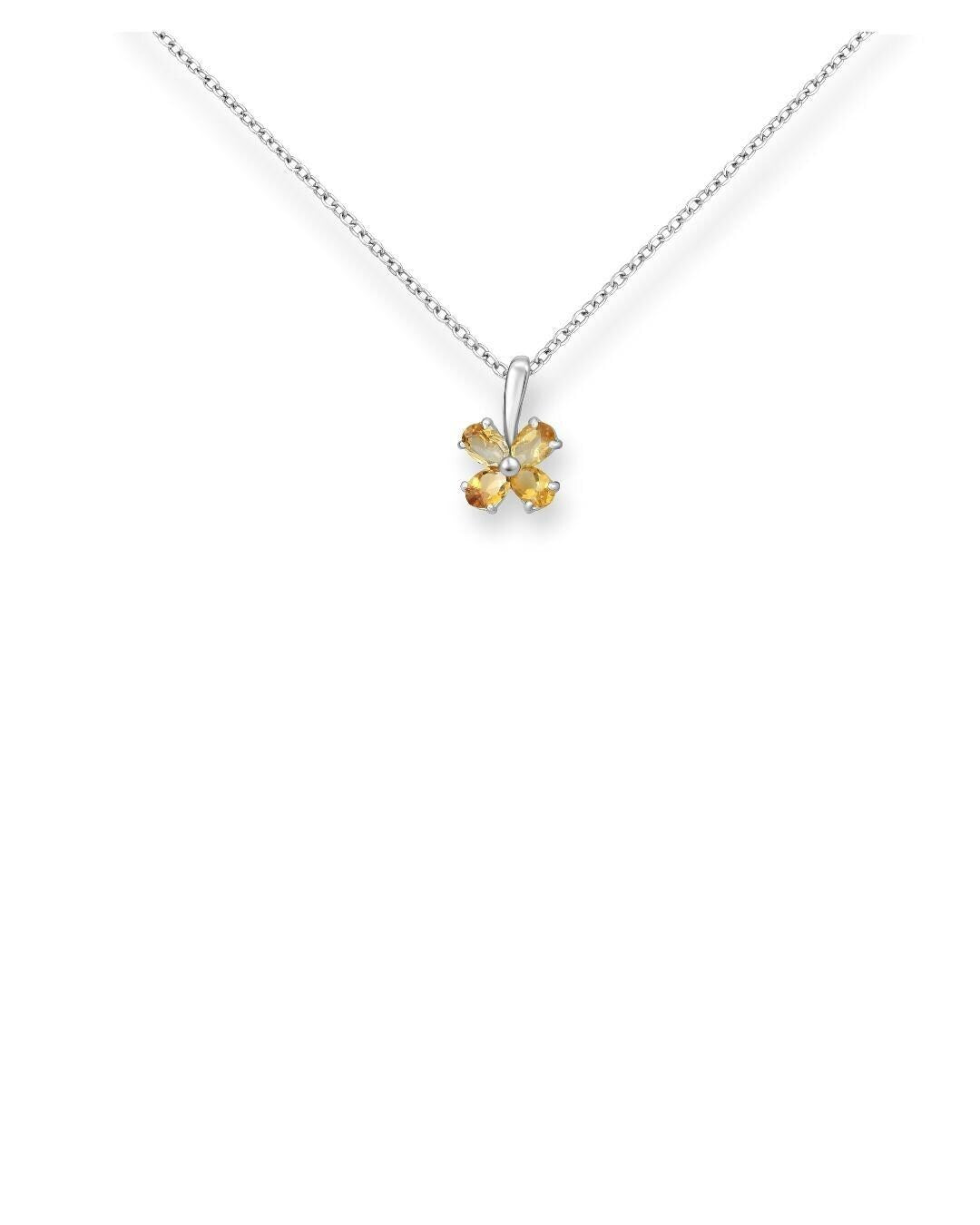 Sterling Silver Gemstone Flower Pendant, Birthstone Small Boho Floral Charm
