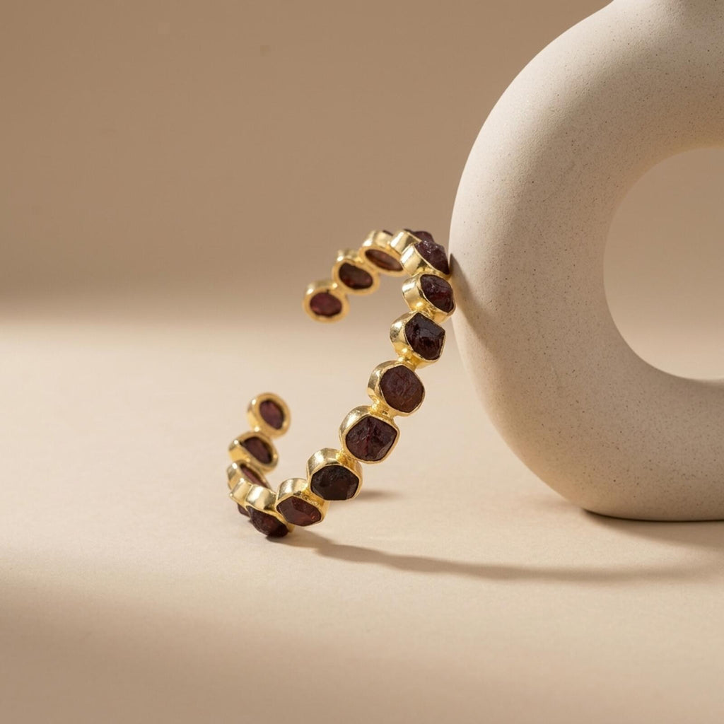 Gemstone Open Bangle Bracelet