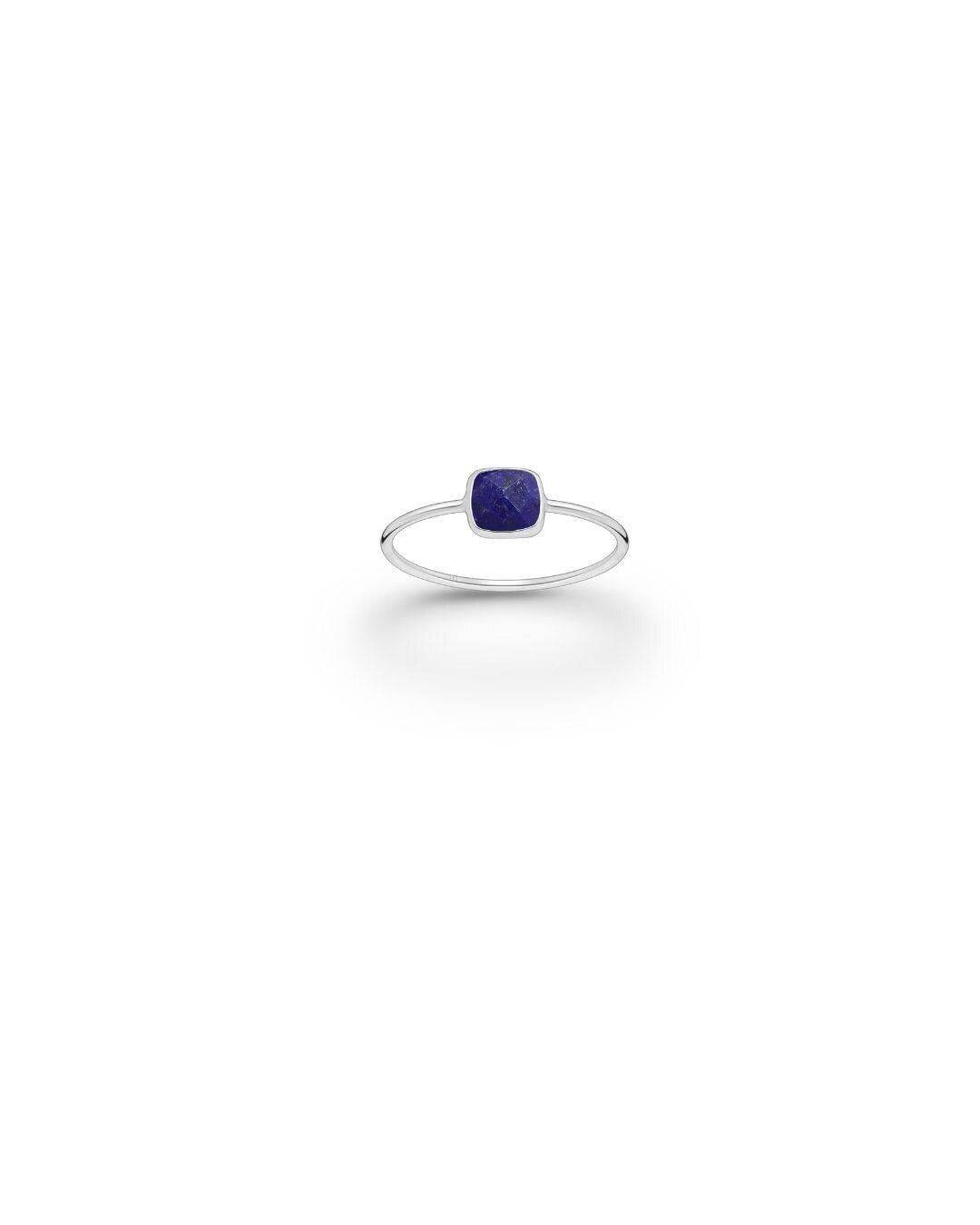 Sterling Silver Gemstone Square Ring