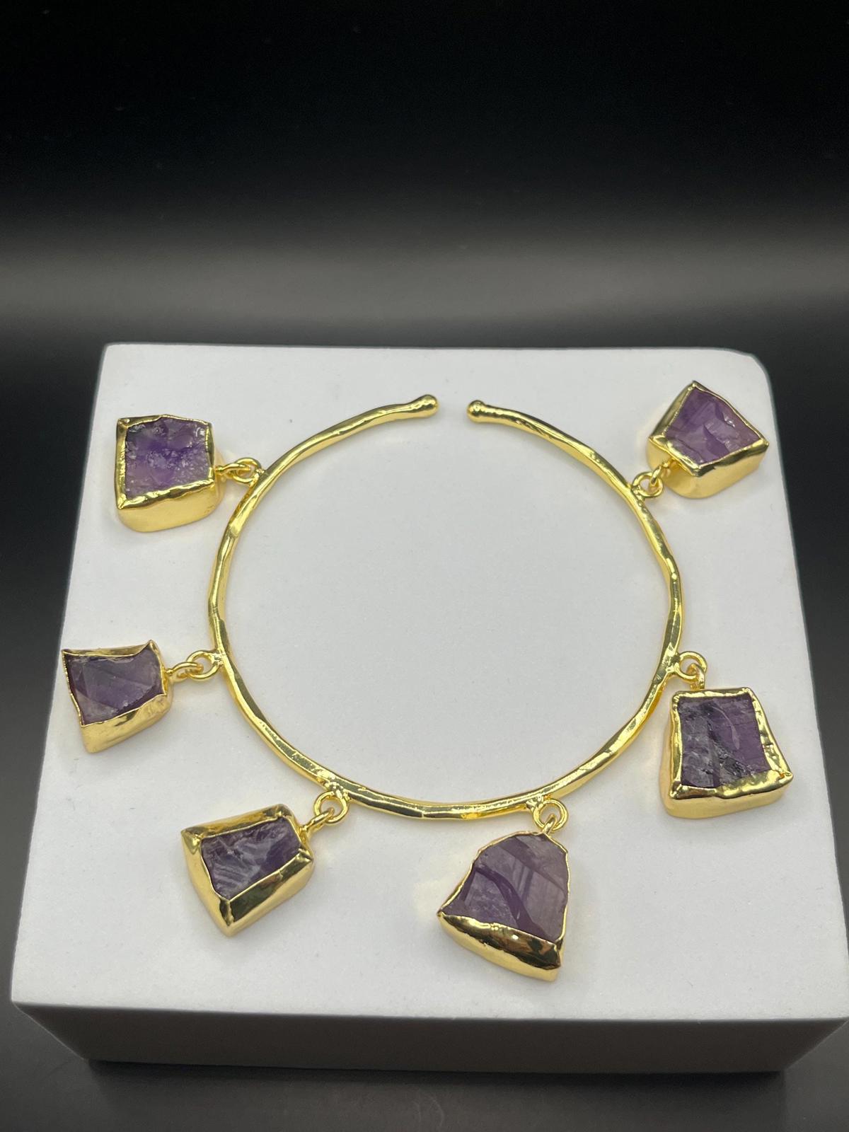 Gemstone charm Bangle