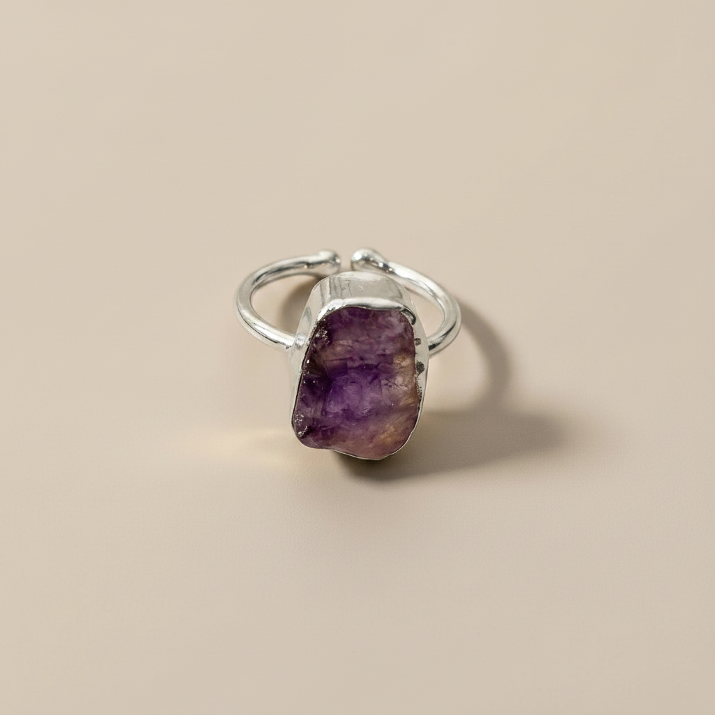 Raw Gemstone Adjustable Ring