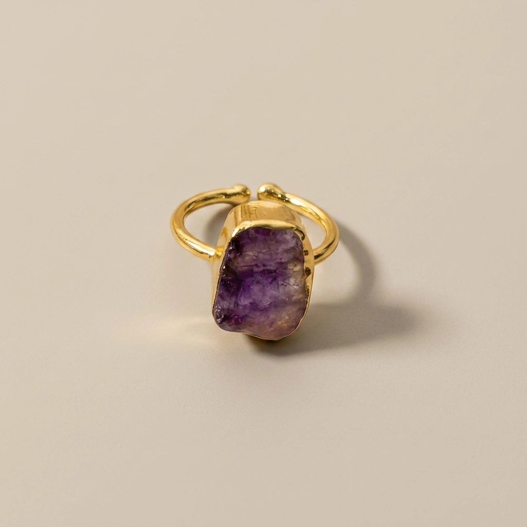 Raw Gemstone Adjustable Ring