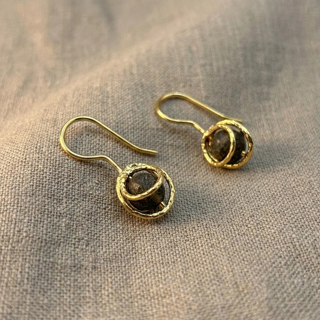 The Bead Drop — Gemstone Fish Hook Earrings