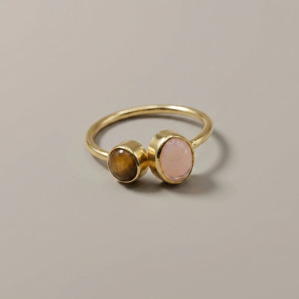 Opal & Tiger's Eye Adjustable Ring