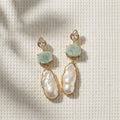 Pearl & Stone Drop Earrings — MOP × Gemstone
