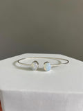 2 stone Opal Gemstone Bangle Bracelet