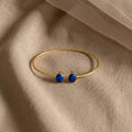 Lapis Lazuli Bangle, Adjustable Cuff Bracelet, Gold or Silver Open Bangle, Blue Gemstone Bracelet, Stackable Cuff, Genuine Gemstone Jewelry