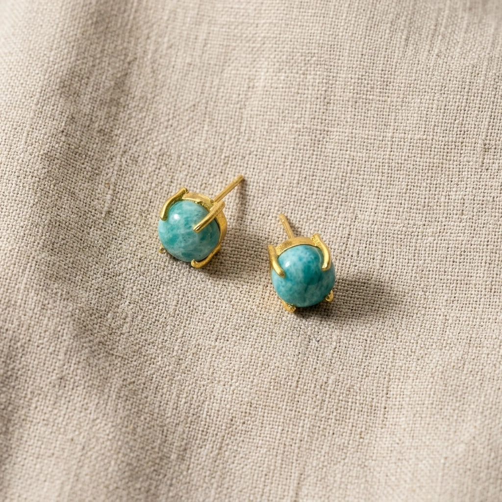 The Gemstone Stud — Natural Stone Stud Earrings