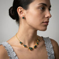 Gemstone necklace earring set