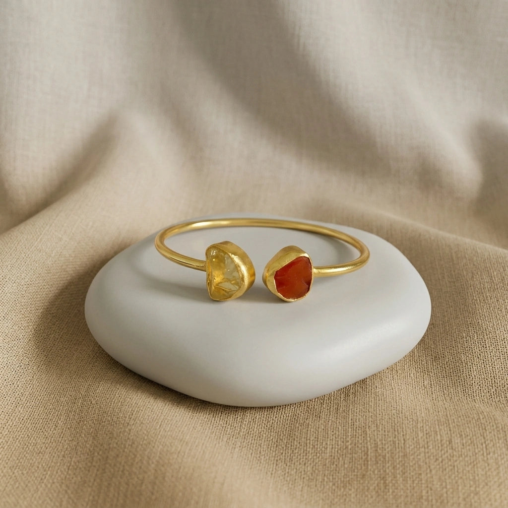 Sunrise Stack — Carnelian X Citrine Bracelet