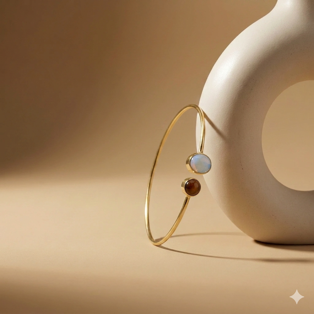 Wild & Luminous — Tiger's Eye × Opal Bracelet