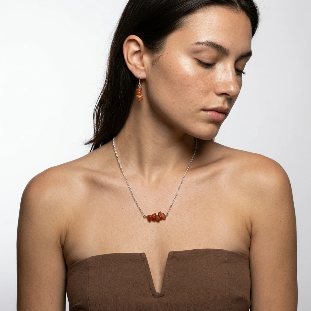 Handmade Crystal Necklace and earrings set