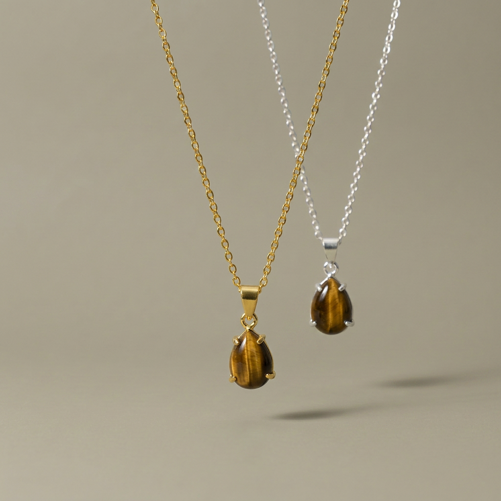 The Teardrop Pendant — Natural Gemstone Necklace