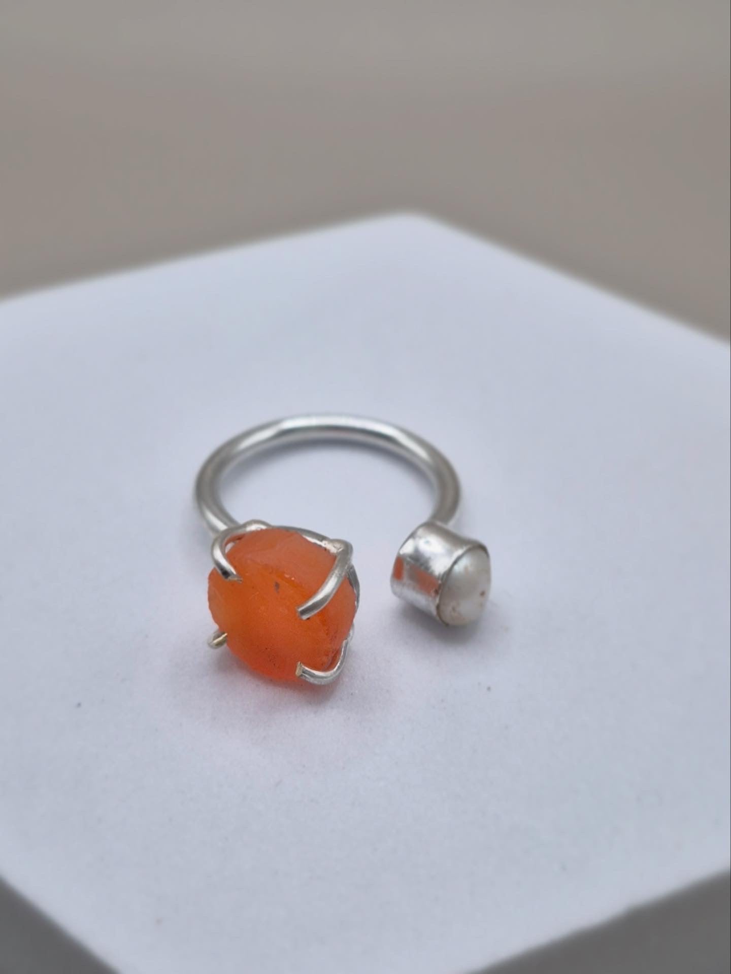 Gemstone X pearl Ring