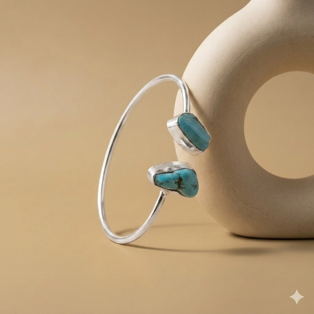Ocean Duo — Two-Stone Turquoise Bracelet