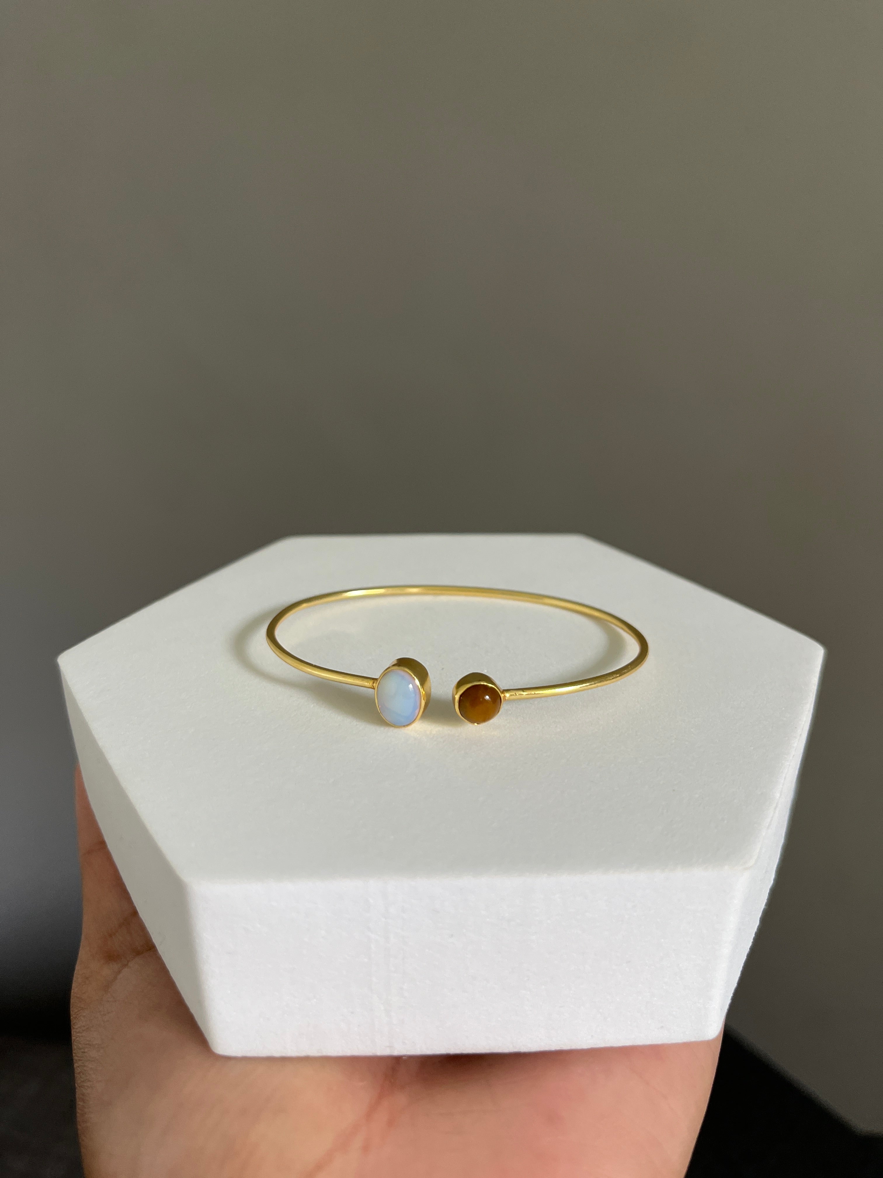Tigers eye & Opal Bracelet l Gold l Silver