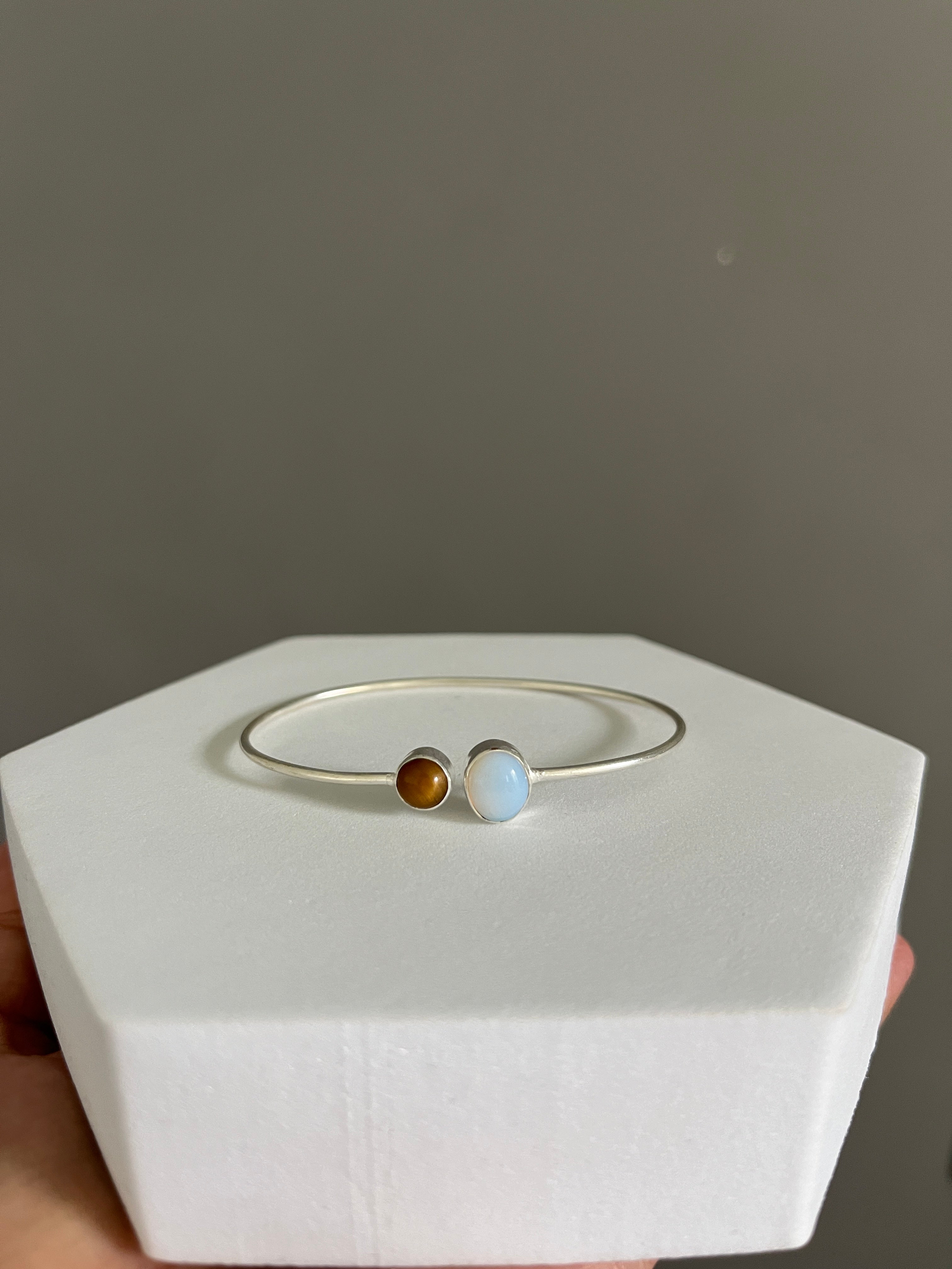 Tigers eye & Opal Bracelet l Gold l Silver