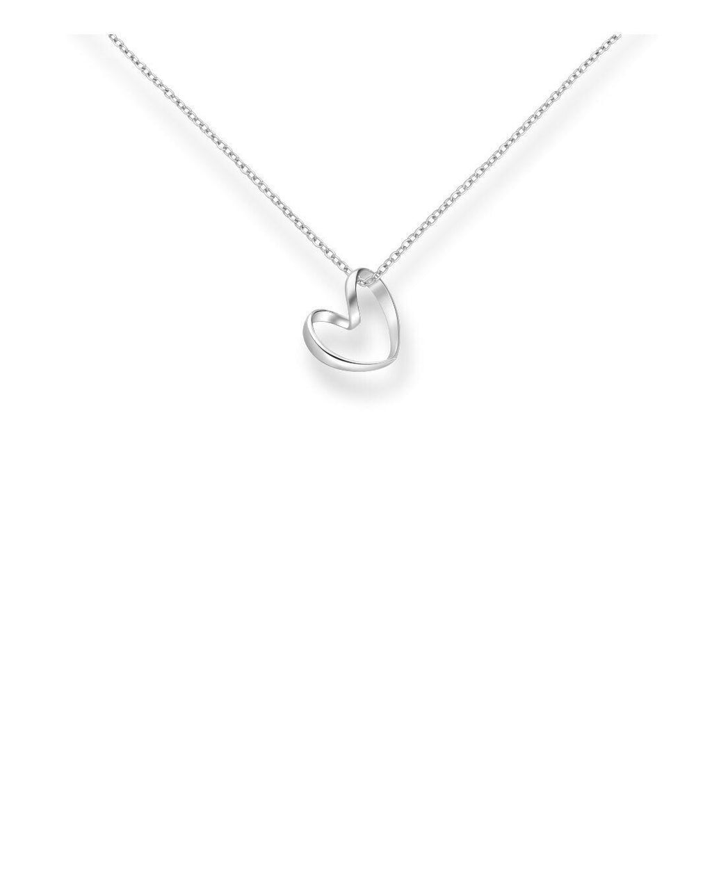 Sterling Silver Heart Necklace, Tiny Heart Pendant, Dainty Heart Necklace, Gift for Her