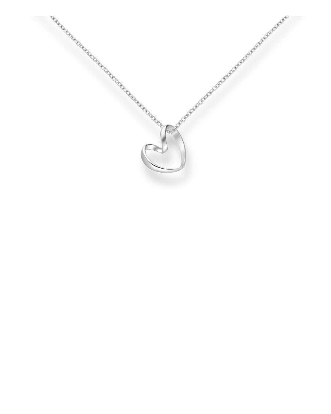 Sterling Silver Heart Necklace, Tiny Heart Pendant, Dainty Heart Necklace, Gift for Her