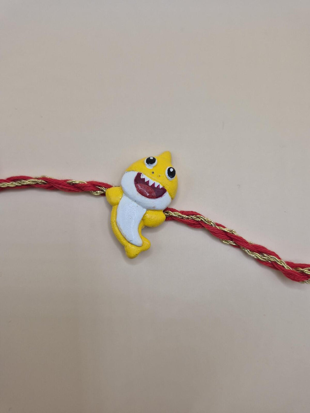 Cartoon Shark Kids Rakhi Bracelet, Handpainted Clay