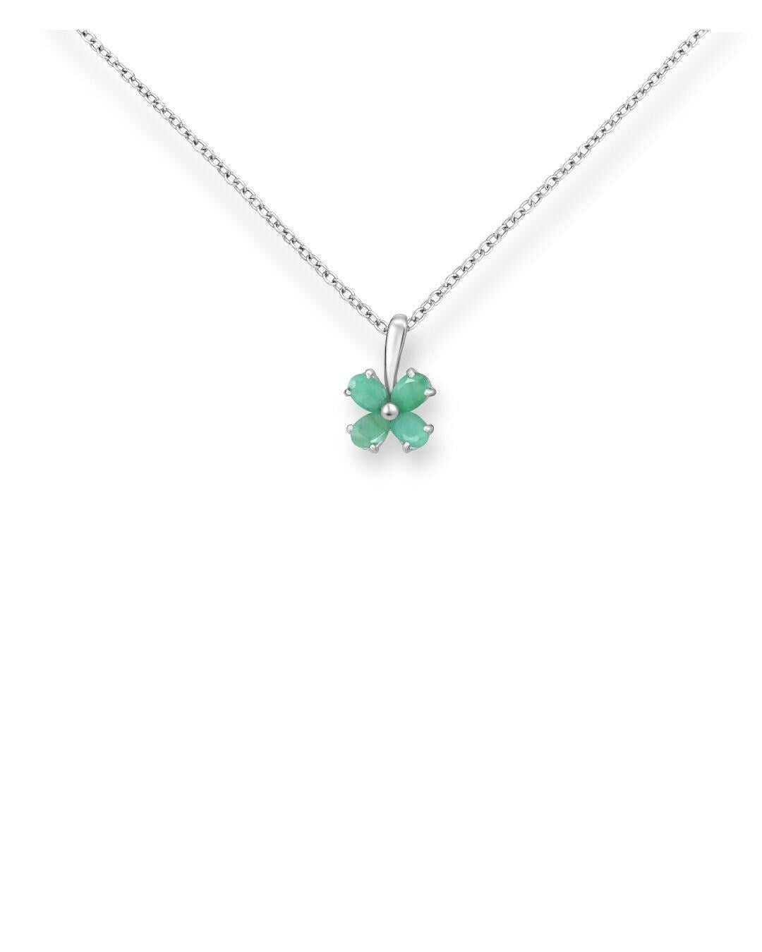 Sterling Silver Gemstone Flower Pendant, Birthstone Small Boho Floral Charm