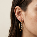 Gemstone & Zircon Hoop Earrings