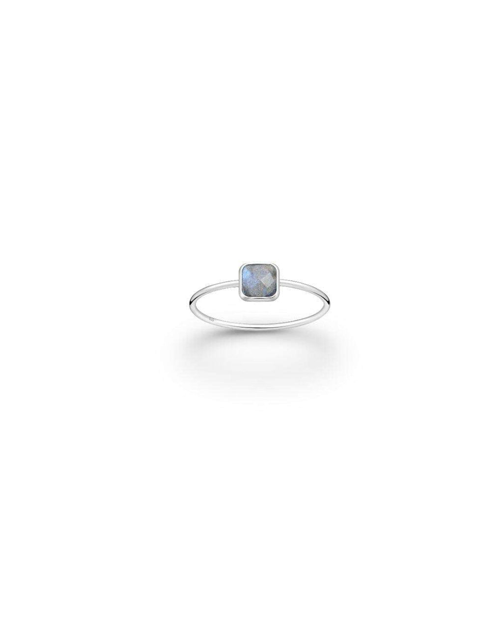 Sterling Silver Gemstone Square Ring