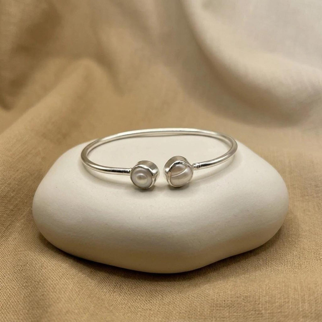 Freshwater Pearl Gemstone Bracelet  | Adjustable Bracelet | Silver| Gold