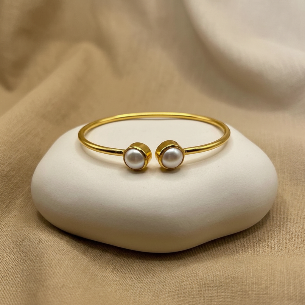 Freshwater Pearl Gemstone Bracelet  | Adjustable Bracelet | Silver| Gold