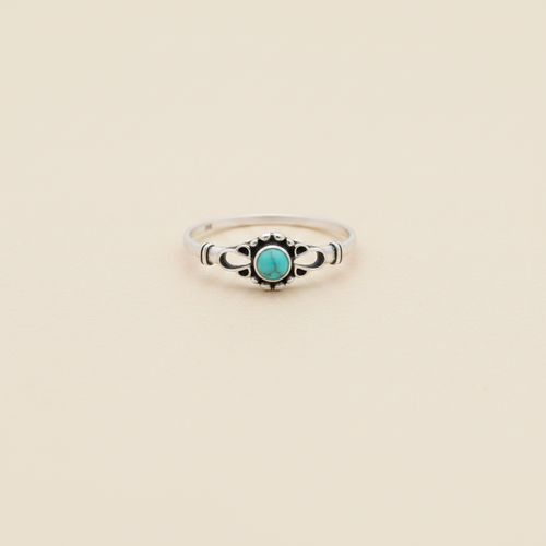 925 Sterling Silver Oxidised Ring with Resin Inlay