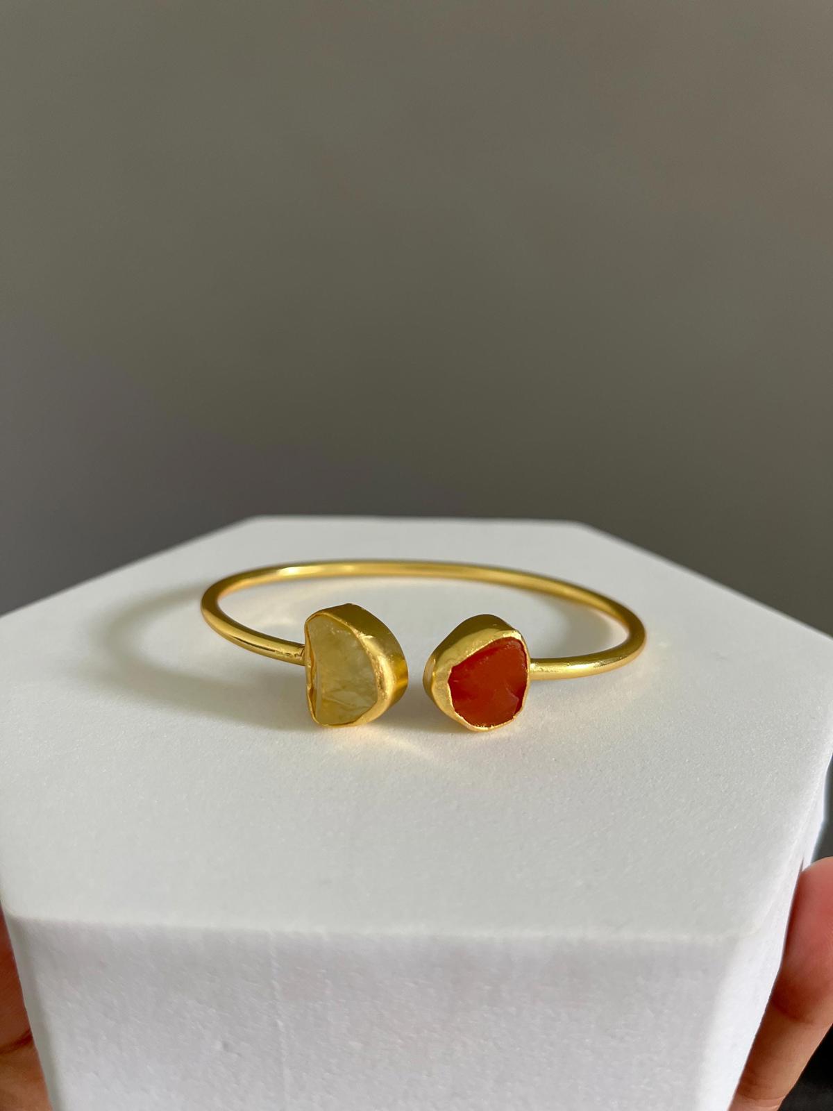 Carnelian X Citerine Gemstone Bracelet