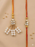 Kundan Beaded Couple Rakhi Set – Bhai Bhabhi Rakhri Set, Lumba Combo