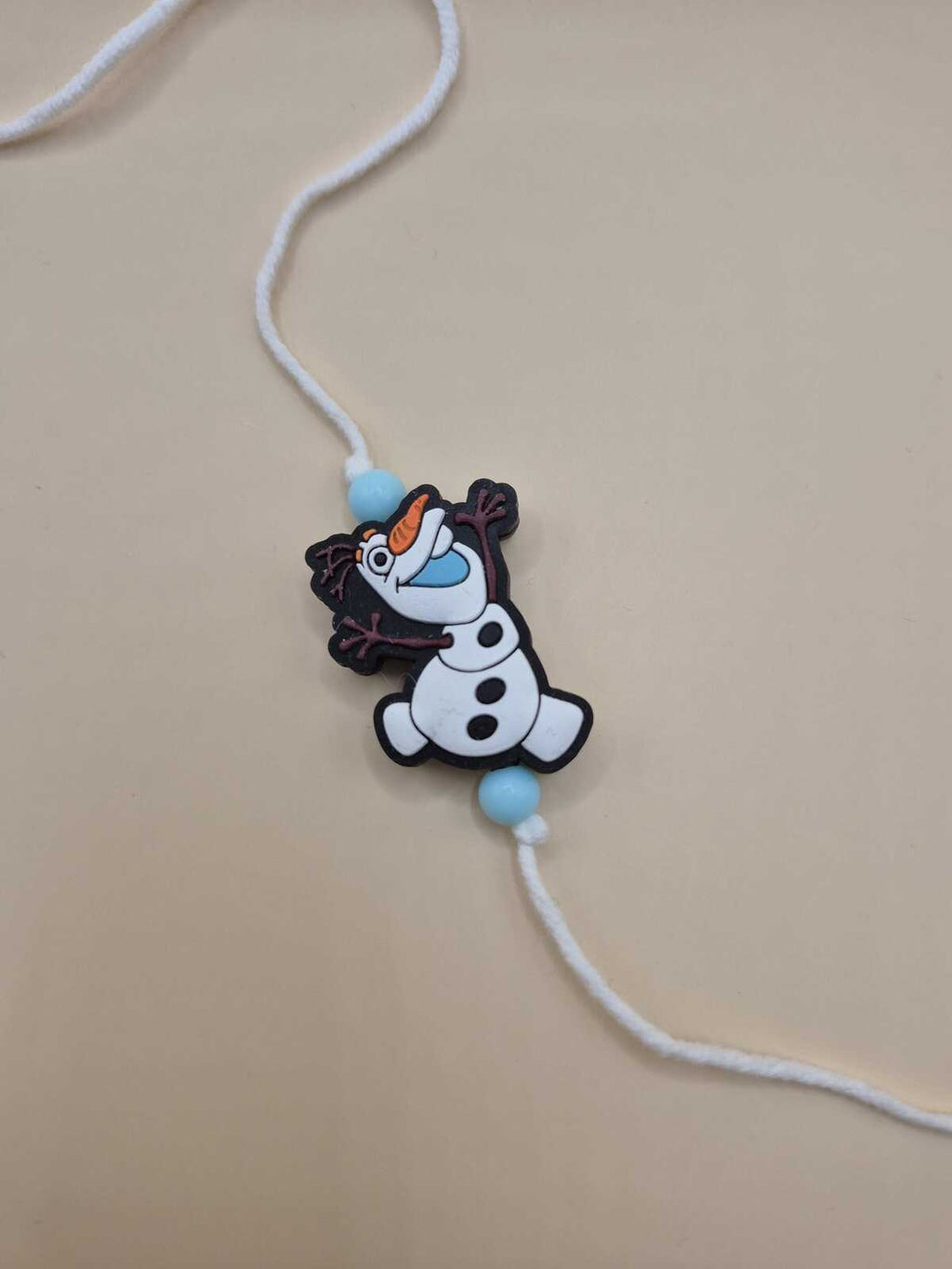 Kids Tie Bracelet / Cartoon Rakhi - Snowman Handmade Rakhi Hamper