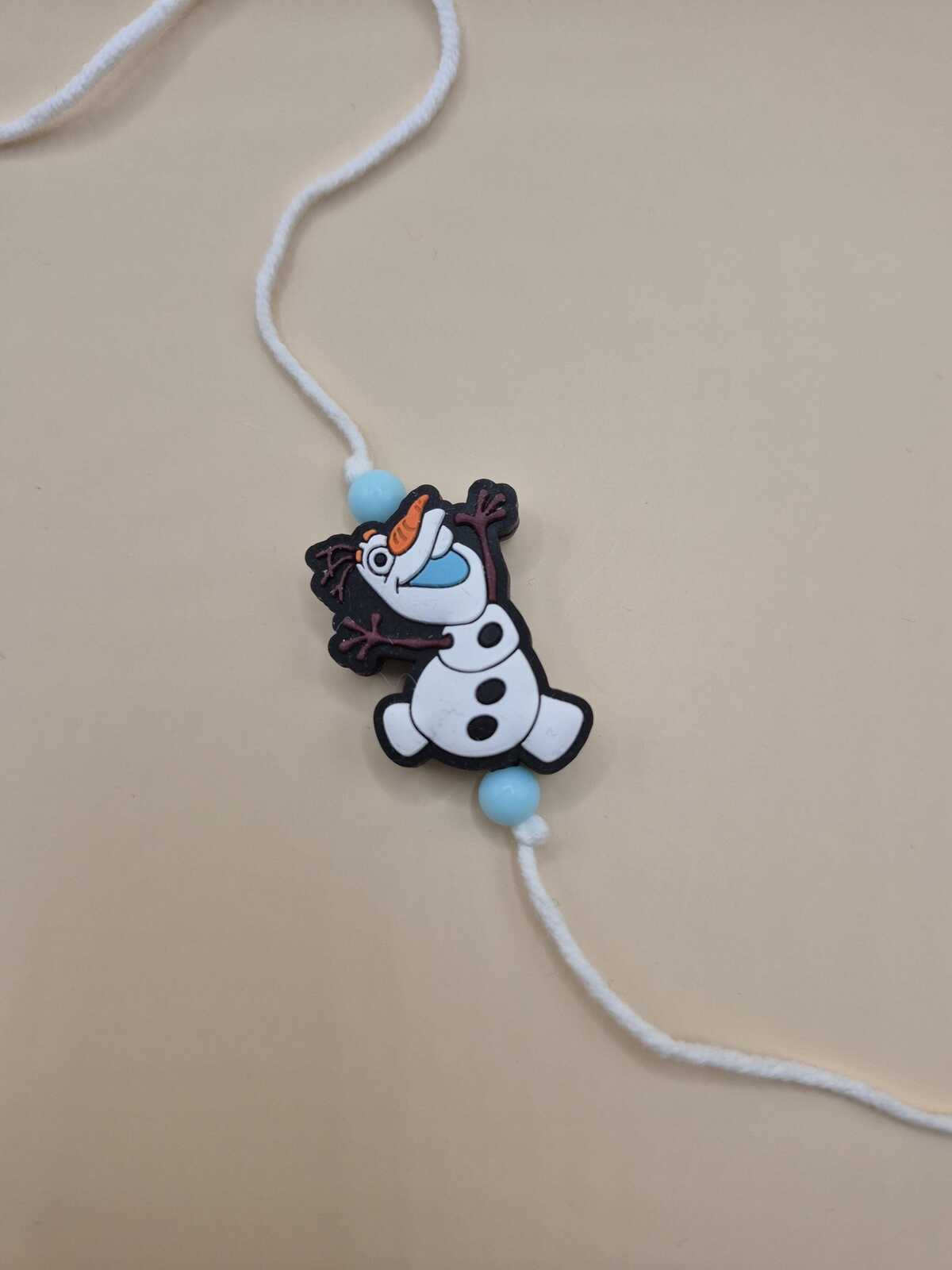 Kids Tie Bracelet / Cartoon Rakhi - Snowman Handmade Rakhi Hamper