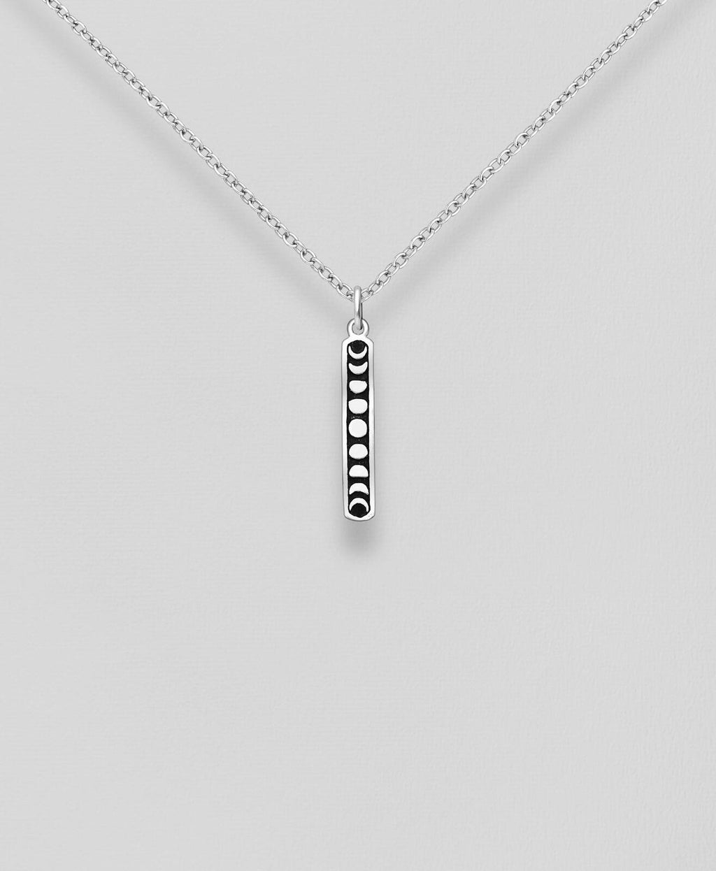 Sterling Silver Moon Phase Pendant, Dainty Moon Phase Necklace, Celestial Jewelry, Celestial Lunar Cycle Pendant, Eclipse Moon