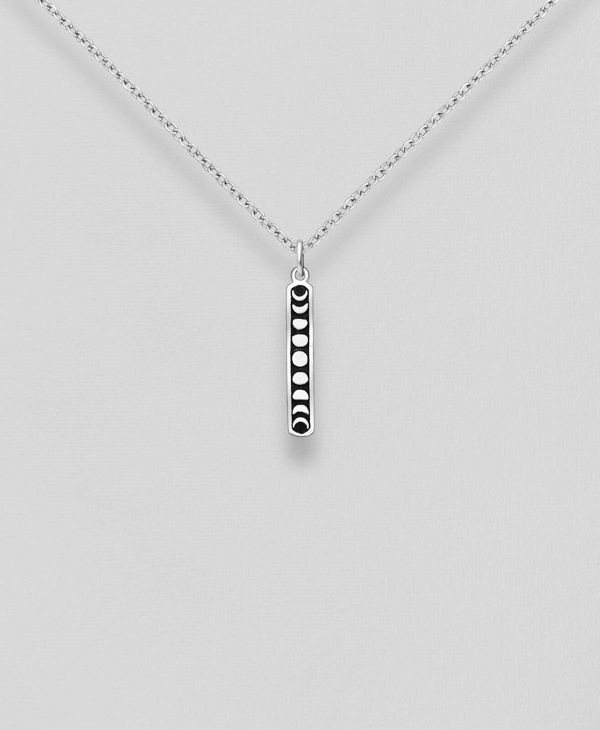 Sterling Silver Moon Phase Pendant, Dainty Moon Phase Necklace, Celestial Jewelry, Celestial Lunar Cycle Pendant, Eclipse Moon