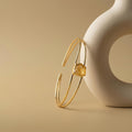 Gold Tone Open Cuff Bangle Bracelet
