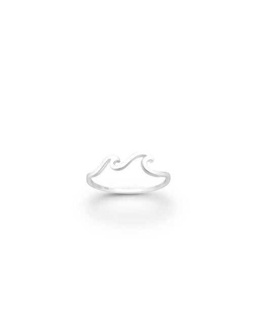 Close-up of handcrafted 925 sterling silver wave ring band detail
