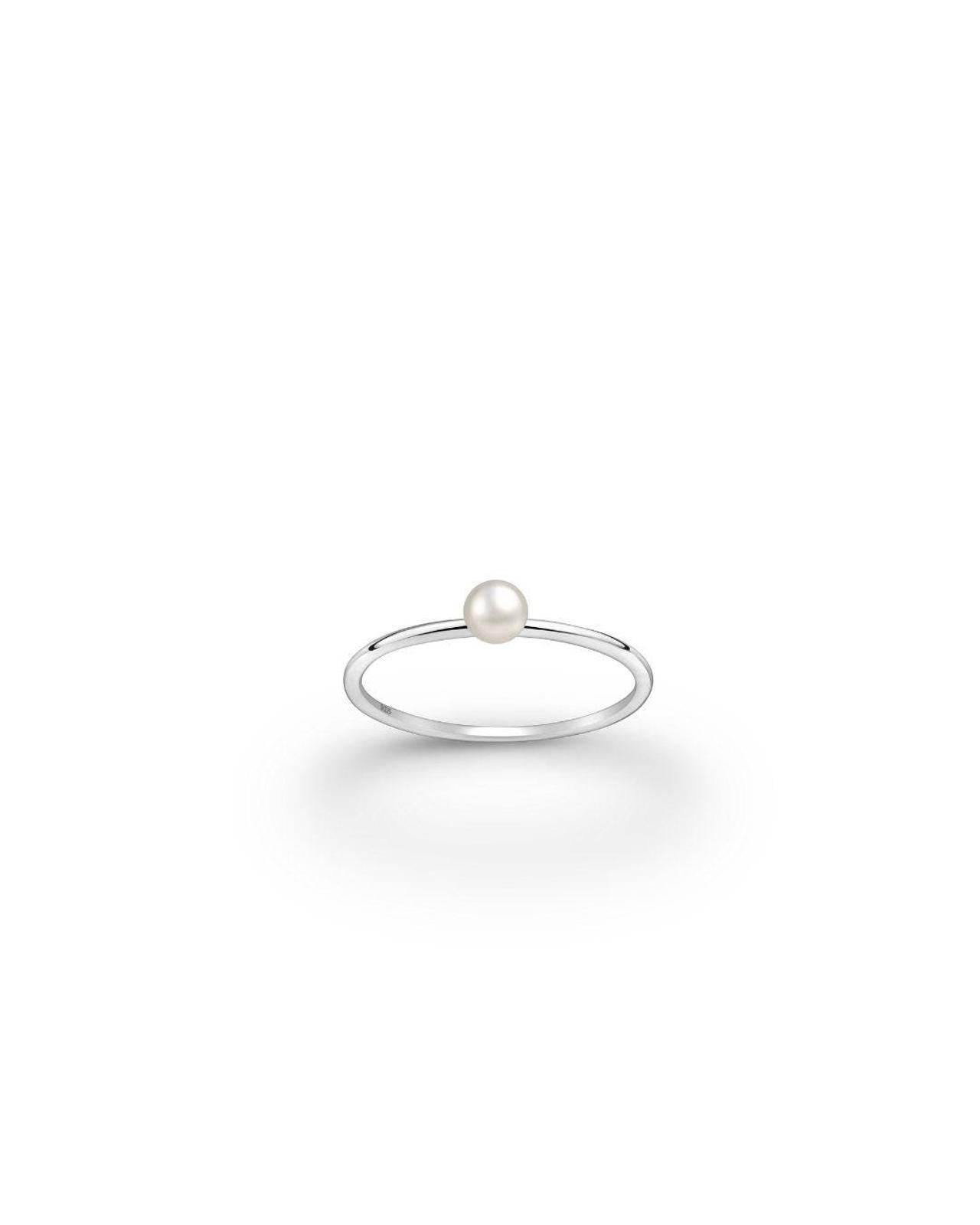Sterling Silver Ring with 4 mm Freshwater Pearl
