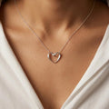 Sterling Silver Heart Necklace, Tiny Heart Pendant, Dainty Heart Necklace, Gift for Her