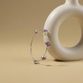 Gemstone 925 Silver-Plated Orbit Bangle Bracelet