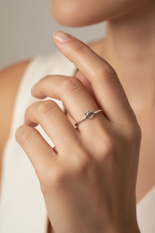 925 Sterling Silver Love Knot Ring
