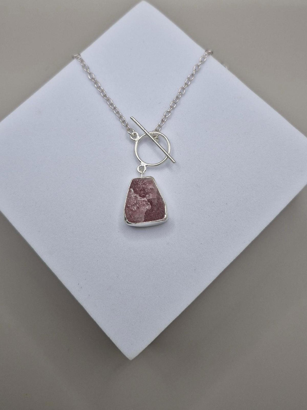 Toggle Lock Crystal Stone Necklace