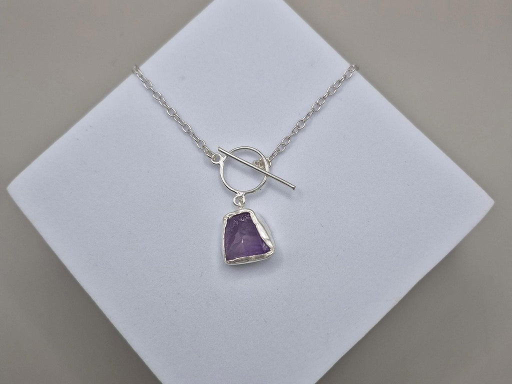 Toggle Lock Crystal Stone Necklace